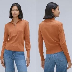 NWT EVERLANE The Luxe Merino Half-Zip Sweater XS